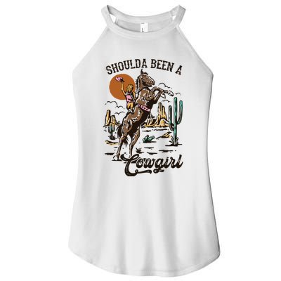 I Should Have Been A Cowboy Cowgirl Player Bull Riding Women's Perfect Tri Rocker Tank