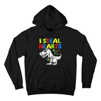 I Steal Hearts Trex Dinosaur Autism Awareness Hoodie