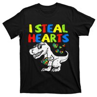 I Steal Hearts Trex Dinosaur Autism Awareness T-Shirt