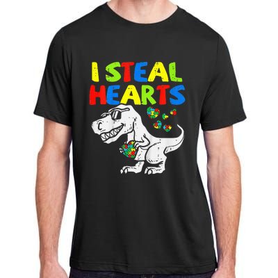 I Steal Hearts Trex Dinosaur Autism Awareness Adult ChromaSoft Performance T-Shirt