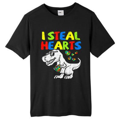 I Steal Hearts Trex Dinosaur Autism Awareness Tall Fusion ChromaSoft Performance T-Shirt