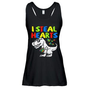 I Steal Hearts Trex Dinosaur Autism Awareness Ladies Essential Flowy Tank