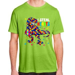 I Steal Hearts Trex Dinosaur Autism Awareness Cute Gift Adult ChromaSoft Performance T-Shirt