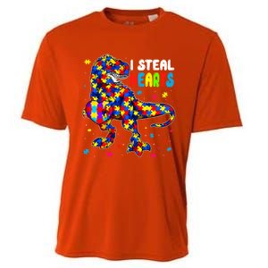 I Steal Hearts Trex Dinosaur Autism Awareness Cute Gift Cooling Performance Crew T-Shirt