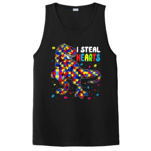 I Steal Hearts Trex Dinosaur Autism Awareness Cute Gift PosiCharge Competitor Tank