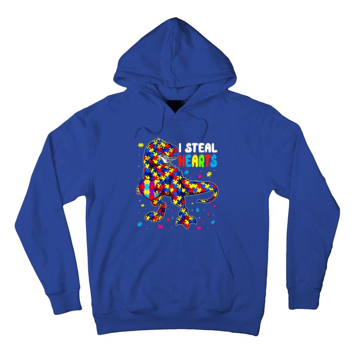 I Steal Hearts Trex Dinosaur Autism Awareness Cute Gift Hoodie