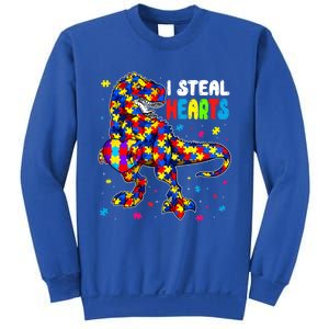 I Steal Hearts Trex Dinosaur Autism Awareness Cute Gift Sweatshirt