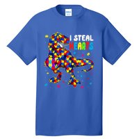 I Steal Hearts Trex Dinosaur Autism Awareness Cute Gift Tall T-Shirt