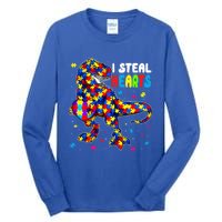 I Steal Hearts Trex Dinosaur Autism Awareness Cute Gift Tall Long Sleeve T-Shirt