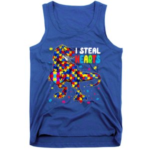 I Steal Hearts Trex Dinosaur Autism Awareness Cute Gift Tank Top