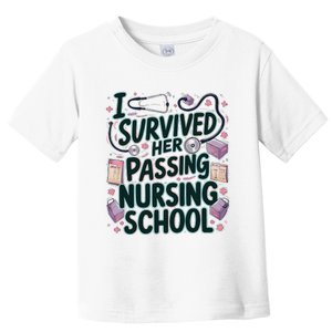 I Survived Her Passing Nursing School Funny Graduation Nurse Toddler T-Shirt