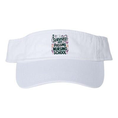 I Survived Her Passing Nursing School Funny Graduation Nurse Valucap Bio-Washed Visor