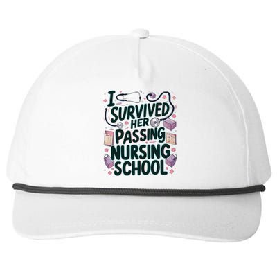 I Survived Her Passing Nursing School Funny Graduation Nurse Snapback Five-Panel Rope Hat