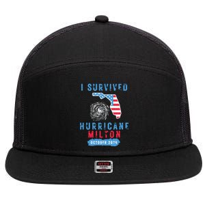 I Survived Hurricane Milton October 2024 Hurricane Milton Survior 7 Panel Mesh Trucker Snapback Hat