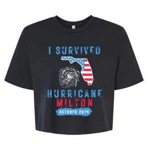 I Survived Hurricane Milton October 2024 Hurricane Milton Survior Bella+Canvas Jersey Crop Tee