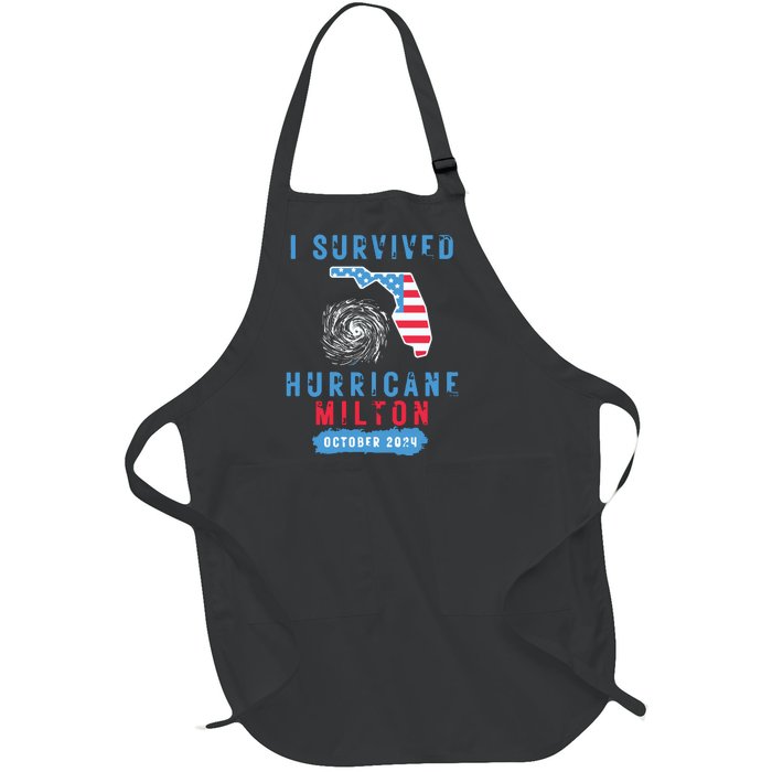 I Survived Hurricane Milton October 2024 Hurricane Milton Survior Full-Length Apron With Pockets