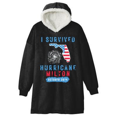 I Survived Hurricane Milton October 2024 Hurricane Milton Survior Hooded Wearable Blanket