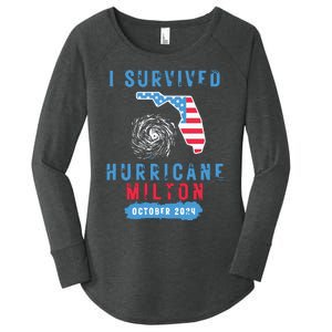 I Survived Hurricane Milton October 2024 Hurricane Milton Survior Women's Perfect Tri Tunic Long Sleeve Shirt