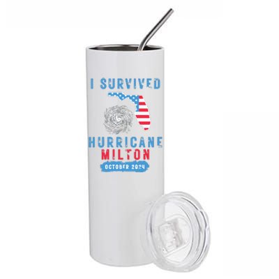 I Survived Hurricane Milton October 2024 Hurricane Milton Survior Stainless Steel Tumbler