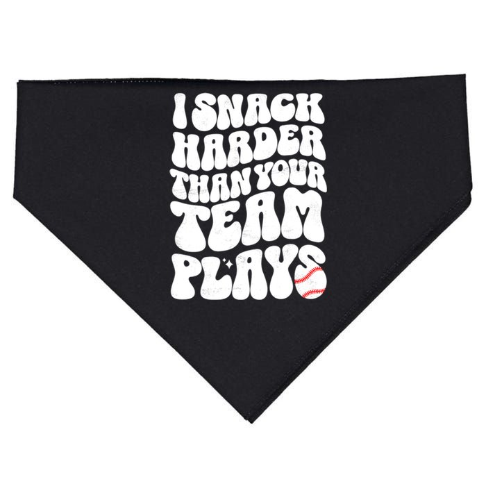 I Snack Harder Than Your Team Plays Baseball Funny Softball USA-Made Doggie Bandana