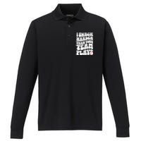 I Snack Harder Than Your Team Plays Baseball Funny Softball Performance Long Sleeve Polo