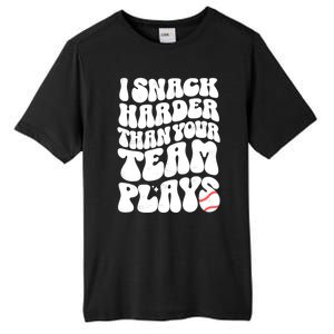 I Snack Harder Than Your Team Plays Baseball Funny Softball Tall Fusion ChromaSoft Performance T-Shirt