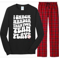 I Snack Harder Than Your Team Plays Baseball Funny Softball Long Sleeve Pajama Set