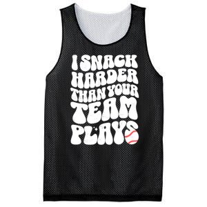 I Snack Harder Than Your Team Plays Baseball Funny Softball Mesh Reversible Basketball Jersey Tank