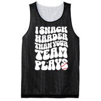 I Snack Harder Than Your Team Plays Baseball Funny Softball Mesh Reversible Basketball Jersey Tank