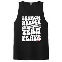 I Snack Harder Than Your Team Plays Baseball Funny Softball PosiCharge Competitor Tank