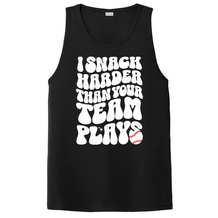 I Snack Harder Than Your Team Plays Baseball Funny Softball PosiCharge Competitor Tank