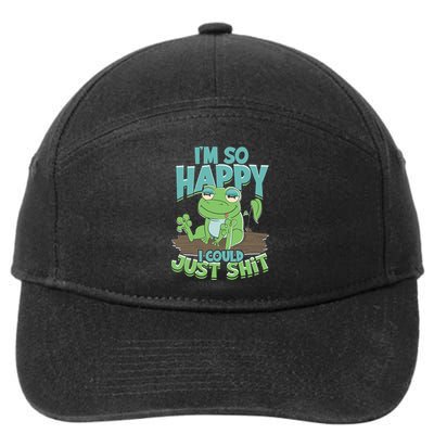 I'm So Happy I Could Just Shit Funny Frog 7-Panel Snapback Hat
