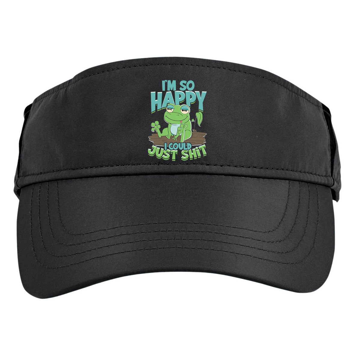 I'm So Happy I Could Just Shit Funny Frog Adult Drive Performance Visor