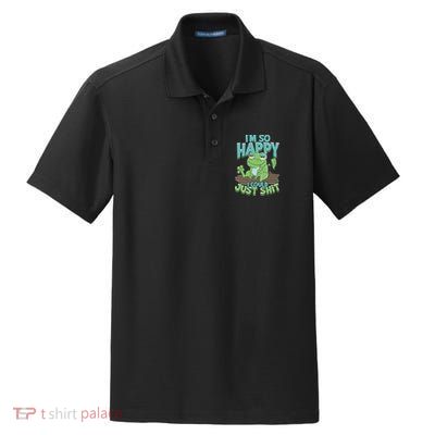 I'm So Happy I Could Just Shit Funny Frog Dry Zone Grid Polo