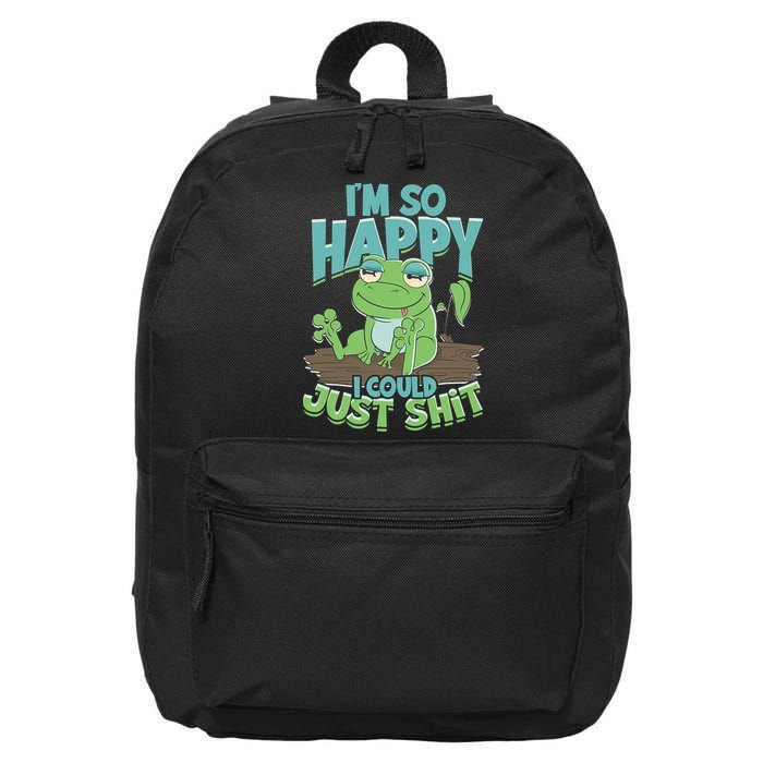 I'm So Happy I Could Just Shit Funny Frog 16 in Basic Backpack