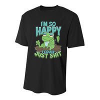 I'm So Happy I Could Just Shit Funny Frog Youth Performance Sprint T-Shirt
