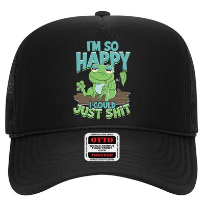 I'm So Happy I Could Just Shit Funny Frog Trucker Hat