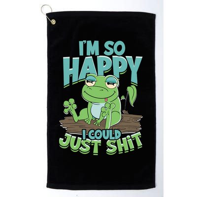 I'm So Happy I Could Just Shit Funny Frog Golf Towel