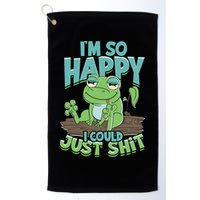 I'm So Happy I Could Just Shit Funny Frog Golf Towel