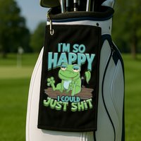 I'm So Happy I Could Just Shit Funny Frog Golf Towel