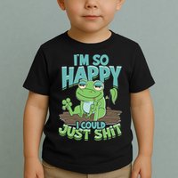 I'm So Happy I Could Just Shit Funny Frog Toddler T-Shirt