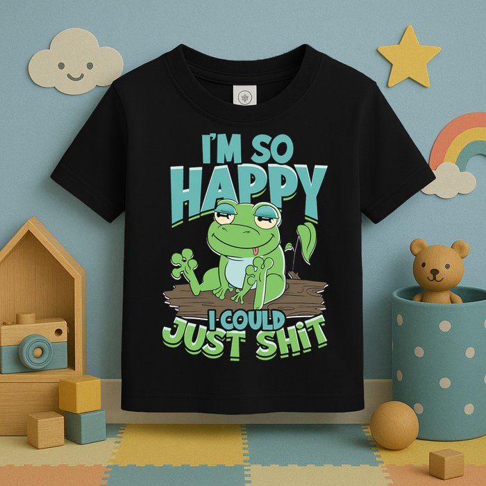 I'm So Happy I Could Just Shit Funny Frog Toddler T-Shirt