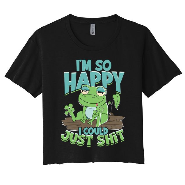 I'm So Happy I Could Just Shit Funny Frog Crop Top