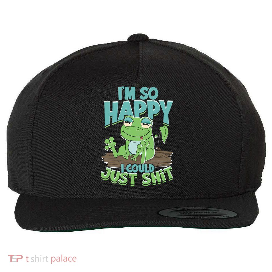 I'm So Happy I Could Just Shit Funny Frog Wool Snapback Cap