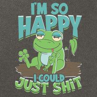 I'm So Happy I Could Just Shit Funny Frog Cotton Canvas Backpack