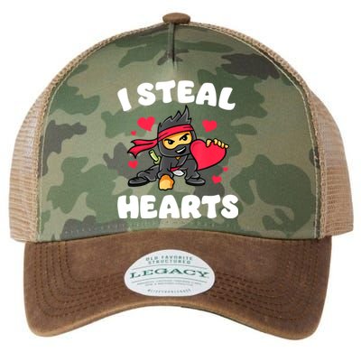 I Steal Hearts Ninja Valentines Day Legacy Tie Dye Trucker Hat