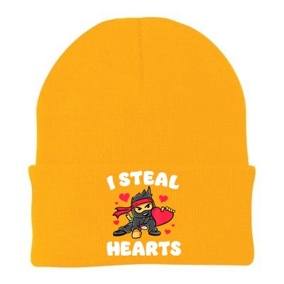 I Steal Hearts Ninja Valentines Day Knit Cap Winter Beanie