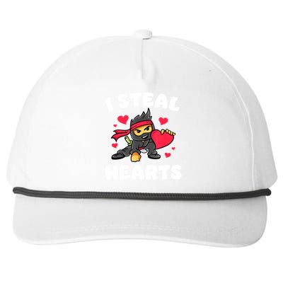 I Steal Hearts Ninja Valentines Day Snapback Five-Panel Rope Hat