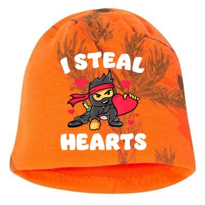 I Steal Hearts Ninja Valentines Day Kati - Camo Knit Beanie