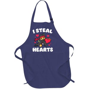 I Steal Hearts Ninja Valentines Day Full-Length Apron With Pockets